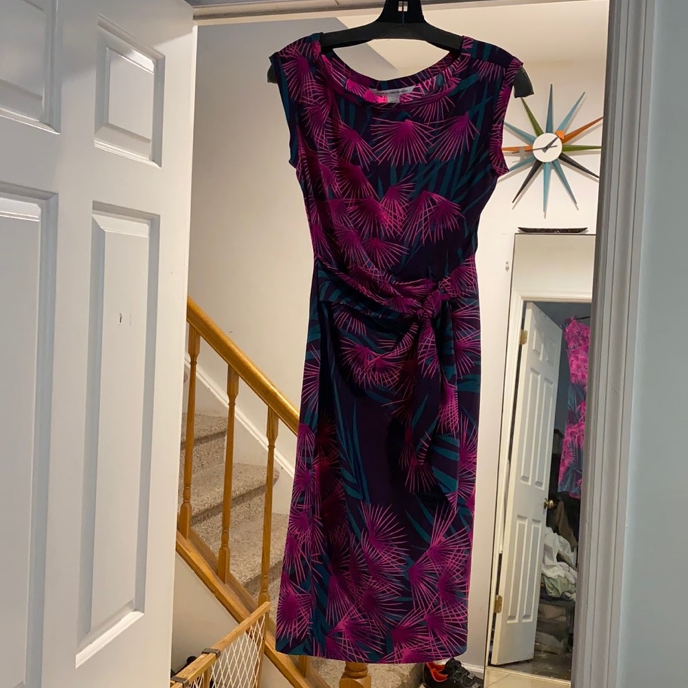 Diane von Furstenberg faux wrap dress.